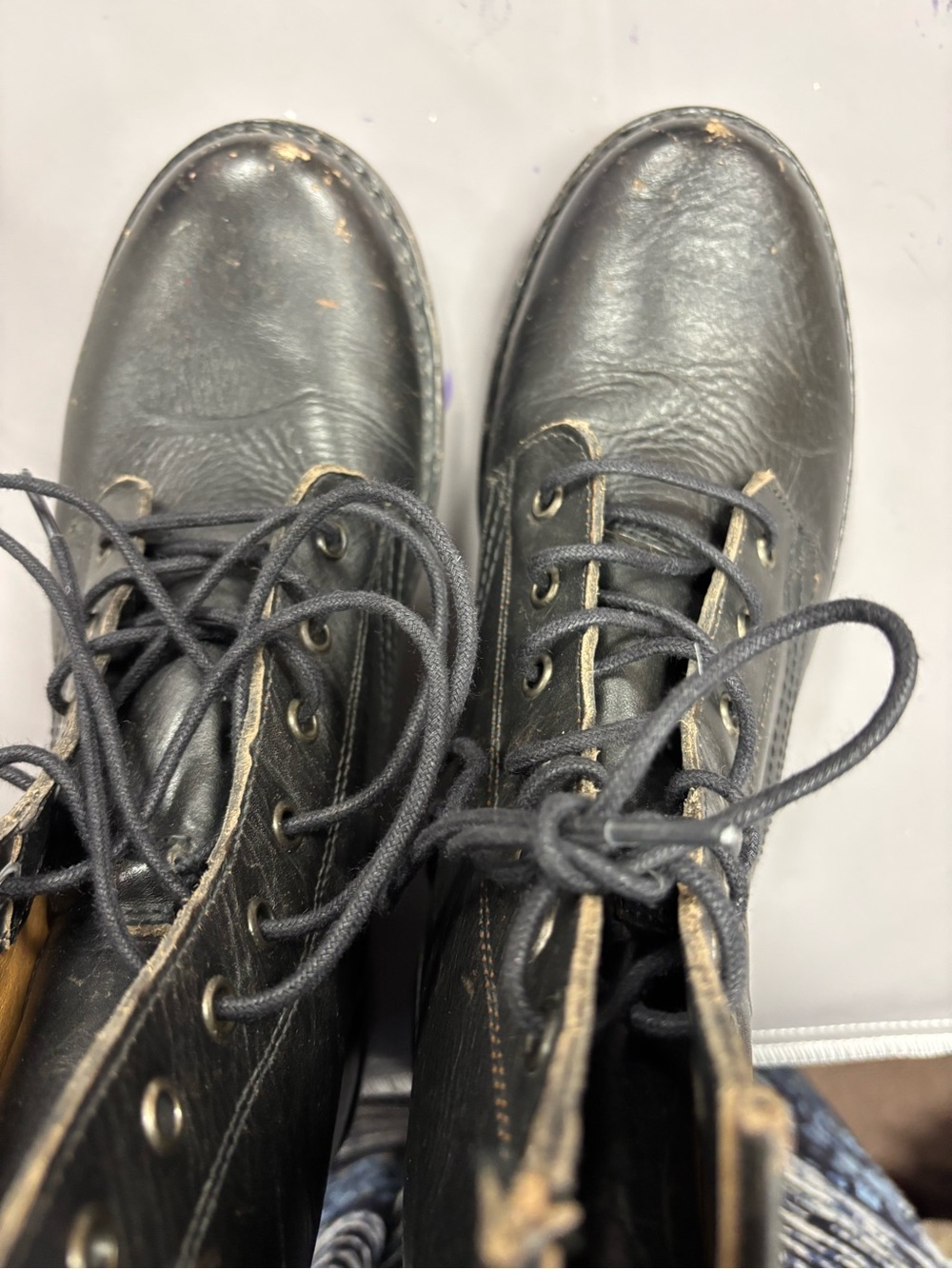 Frye Veronica Flex Black Leather Lace-Up Combat Boots Sz 11 - Picture 4 of 6
